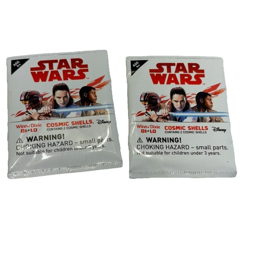 Star Wars Last Jedi Cosmic Shells 18 New‎ Sealed Packets Plus 3 Discs Disney